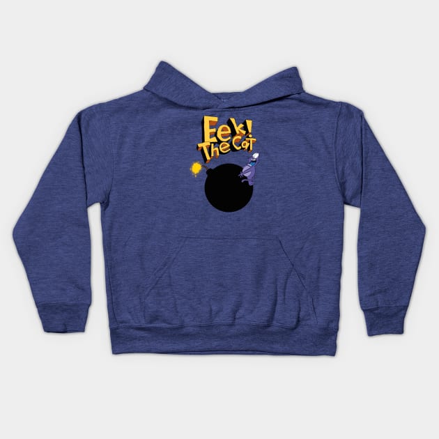 Eek the cat Kids Hoodie by mauchofett